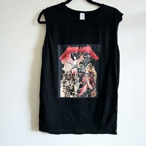 Metallica M tank top muscle tee shirt, black
